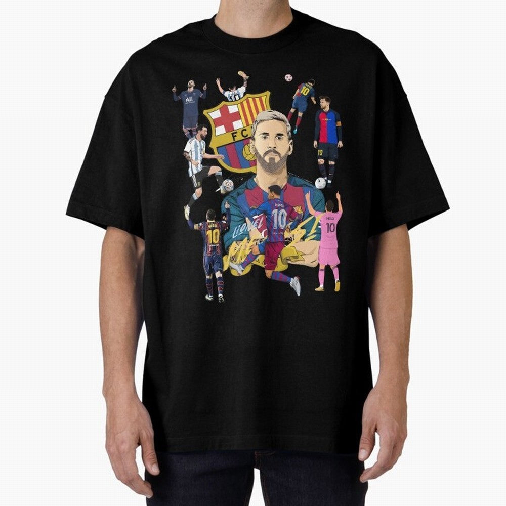 MESSI10 Oversized T-Shirt Support Your Favorite Stars during FIFA World Cup 2026 Highlighting Cristiano Ronaldo, England, France and Netherlands Energy, Football Passion, Legendary Performances, Festival Vibes and Supporter Community; Made for Die