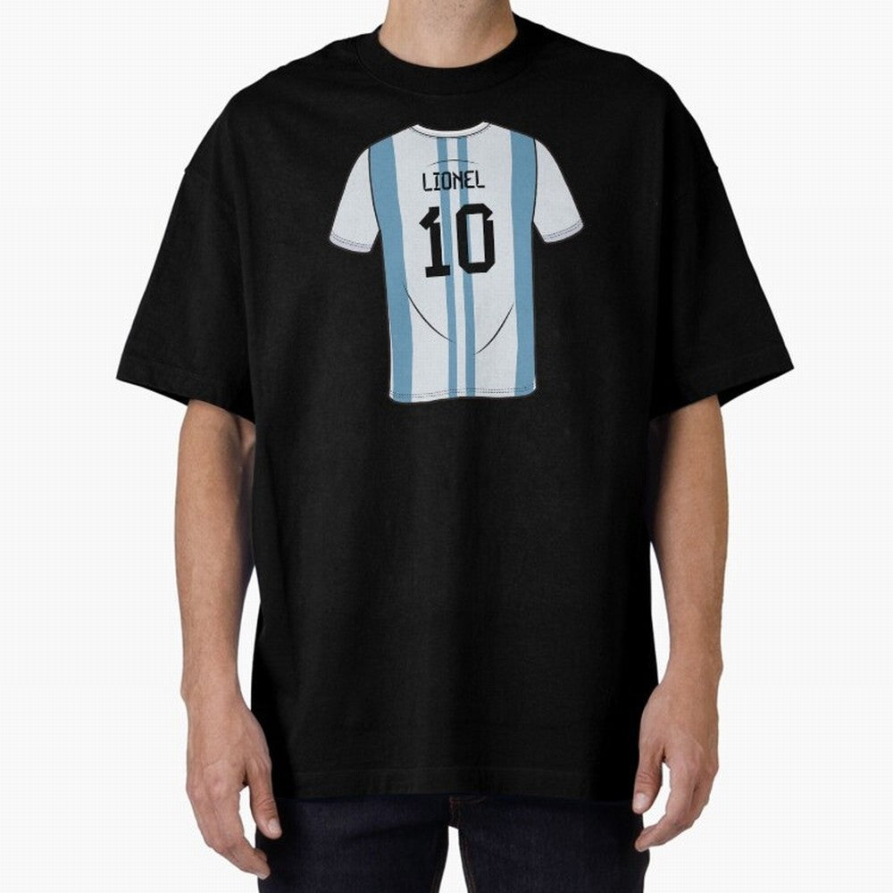 LeoMessi Jersey Illustration 2022 Oversized T-Shirt Carry FIFA World Cup 2026 USA Canada Mexico for Fans of CR7 and Brazil, Bringing Supporter Pride, Iconic Celebrations, Legendary Names and Global Match Day Energy; Perfect for People Who Love