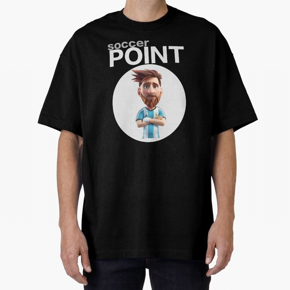 soccer POINT Oversized T-Shirt Follow the Final Road of FIFA World Cup 2026 USA Canada Mexico Centered on Messi, Neymar and Mbappe, Brazil, Portugal and Argentina Energy, Retro Football Energy, Iconic Rivalries, Trophy Chase Drama and Stadium