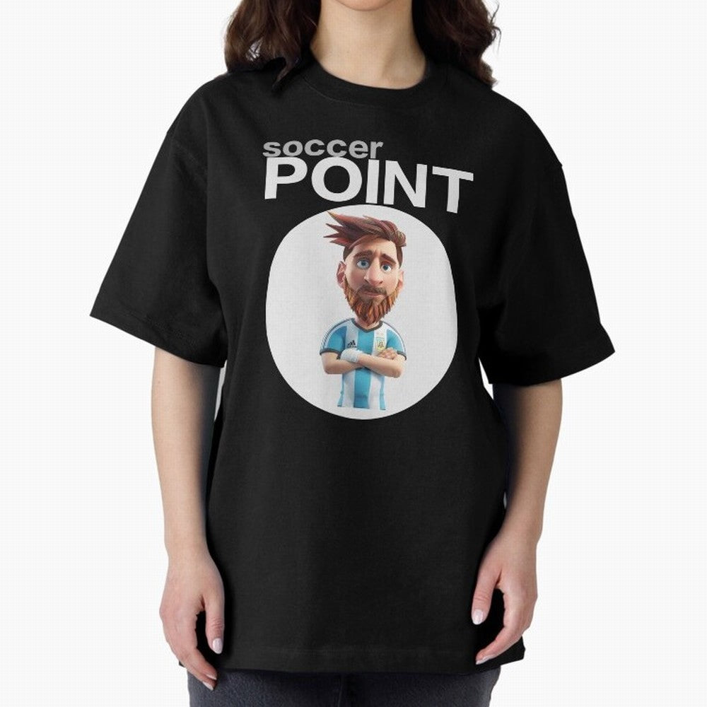 soccer POINT Oversized T-Shirt Follow the Final Road of FIFA World Cup 2026 USA Canada Mexico Centered on Messi, Neymar and Mbappe, Brazil, Portugal and Argentina Energy, Retro Football Energy, Iconic Rivalries, Trophy Chase Drama and Stadium