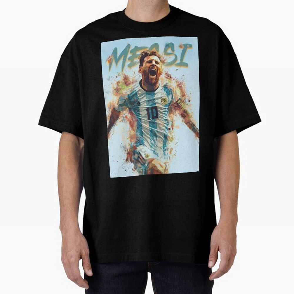 The Messiah Oversized T-Shirt Experience the FIFA World Cup 2026 Group Stage Journey through Messi, Neymar and Mbappe Highlights, Netherlands Pride, Global Supporter Spirit, Legendary Goals, National Colors and Tournament Celebration; Great for