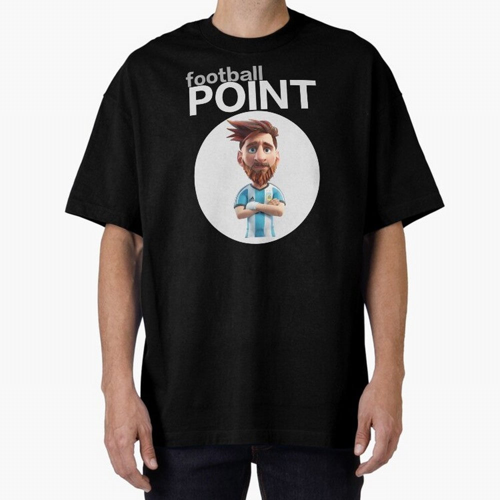 football POINT Oversized T-Shirt Support Match Day Hype around FIFA World Cup 2026 USA Canada Mexico, CR7 and Messi, France and Portugal, Tournament Hype, Historic Matchups, Family Viewing Parties and Global Sports Pride; Ideal for Passionate Fans