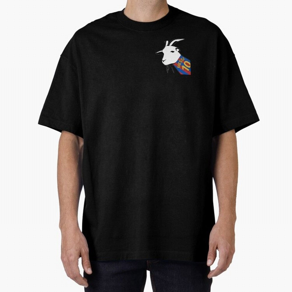 Messi Goat Barcelona Oversized T-Shirt Make Game Day About FIFA World Cup 2026 for Fans of Cristiano Ronaldo, Haaland and CR7 and France and Portugal, Bringing Sports Nostalgia, International Competition, Famous Players and Unforgettable Victories;