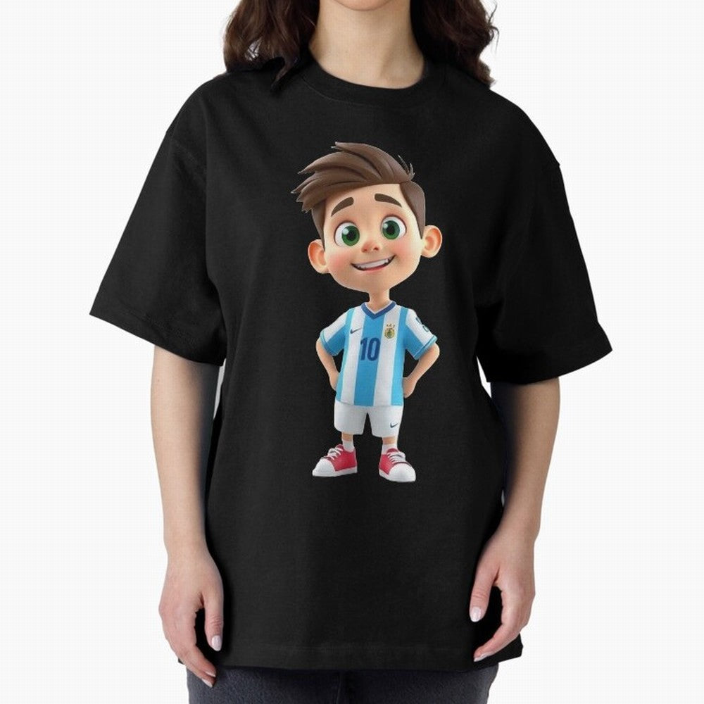 Lionel Messi Cartoon Classic T-Shirt Represent the FIFA World Cup 2026 Group Stage Journey through Mbappe Highlights, Spain Pride, Retro Football Energy, Iconic Rivalries, Trophy Chase Drama and Stadium Atmosphere; Ideal for Football Dads, Football