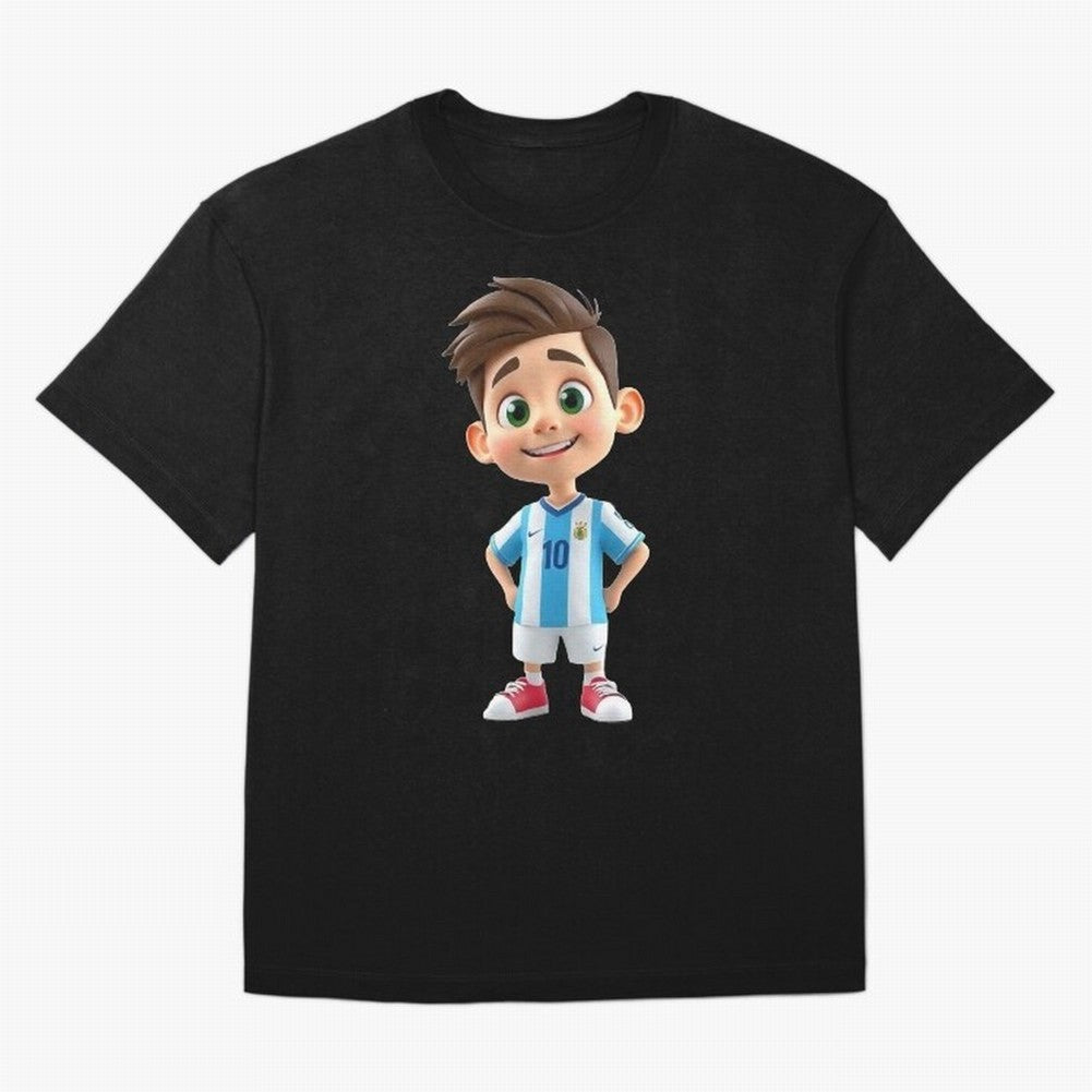 Lionel Messi Cartoon Classic T-Shirt Represent the FIFA World Cup 2026 Group Stage Journey through Mbappe Highlights, Spain Pride, Retro Football Energy, Iconic Rivalries, Trophy Chase Drama and Stadium Atmosphere; Ideal for Football Dads, Football
