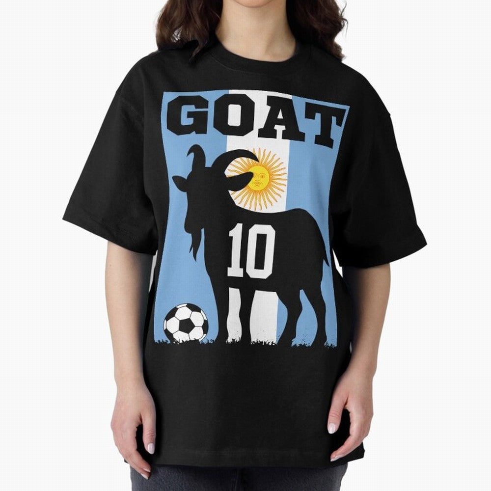 Argentina World Cup 2026 The Goat 10 Oversized T-Shirt Celebrate the Next Chapter of FIFA World Cup 2026 Capturing Neymar, Haaland and Cristiano Ronaldo, Germany Energy, Championship Spirit, Famous Goals, Roaring Crowds and International Football