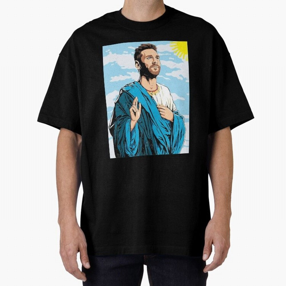 messi god Oversized T-Shirt Build FIFA World Cup 2026 Group Stage for Fans of CR7 and Spain, Bringing Worldwide Fan Energy, Dramatic Goals, Stadium Lights and Championship Celebrations; Ideal for Passionate Fans Who Love Underdog Stories, Superstar