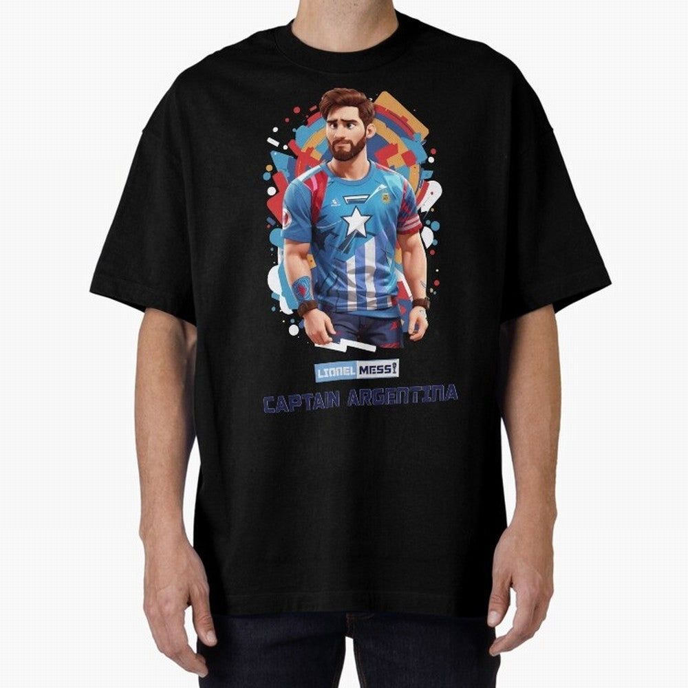 Lionel Messi Captain Argentina Oversized T-Shirt Celebrate Football Heritage in FIFA World Cup 2026 Group Stage Made for Messi, CR7 and Mbappe, Brazil, Portugal and Argentina Energy, Champion Mindset, Group Stage Buzz, Knockout Tension and