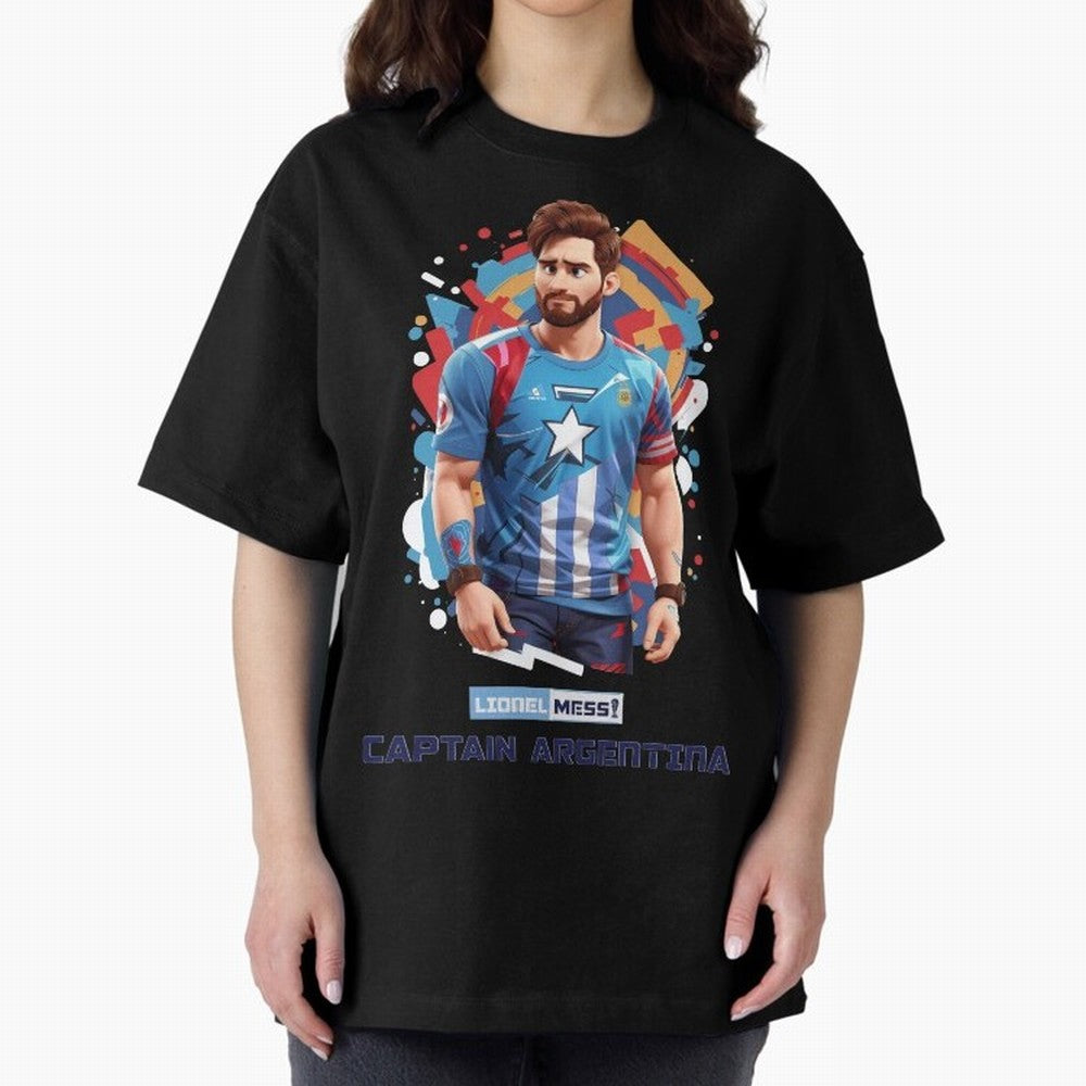 Lionel Messi Captain Argentina Oversized T-Shirt Celebrate Football Heritage in FIFA World Cup 2026 Group Stage Made for Messi, CR7 and Mbappe, Brazil, Portugal and Argentina Energy, Champion Mindset, Group Stage Buzz, Knockout Tension and