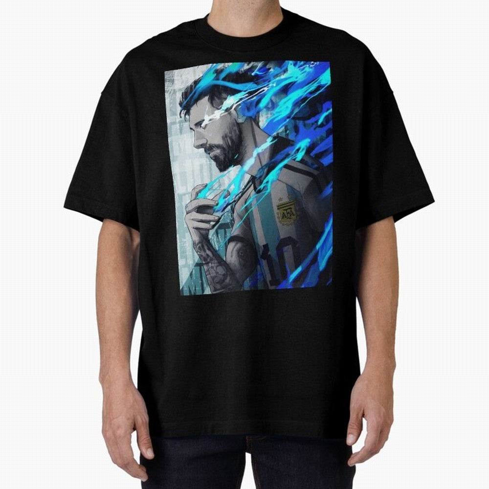 LIONEL MESSI NEW GOAL CELEBRATION ILLUSTRATION 2023 2024 Oversized T-Shirt Bring Match Day Fire to Match Day Hype around FIFA World Cup 2026, Neymar, Argentina and Brazil, Classic Soccer Heritage, Championship Pressure, Fan Loyalty and