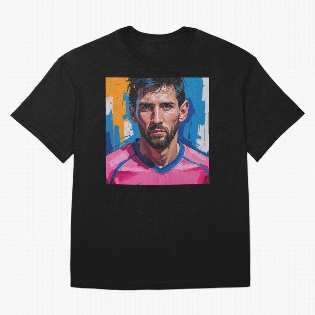 Vibrant Artistic Portrait of Lionel Messi (GOAT) - Digital painting (Version 3) Classic T-Shirt Feel the Trophy Chase of Match Day Hype around FIFA World Cup 2026, Mbappe and Neymar, Spain, Game Day Rituals, Football Legends, Country Pride and the