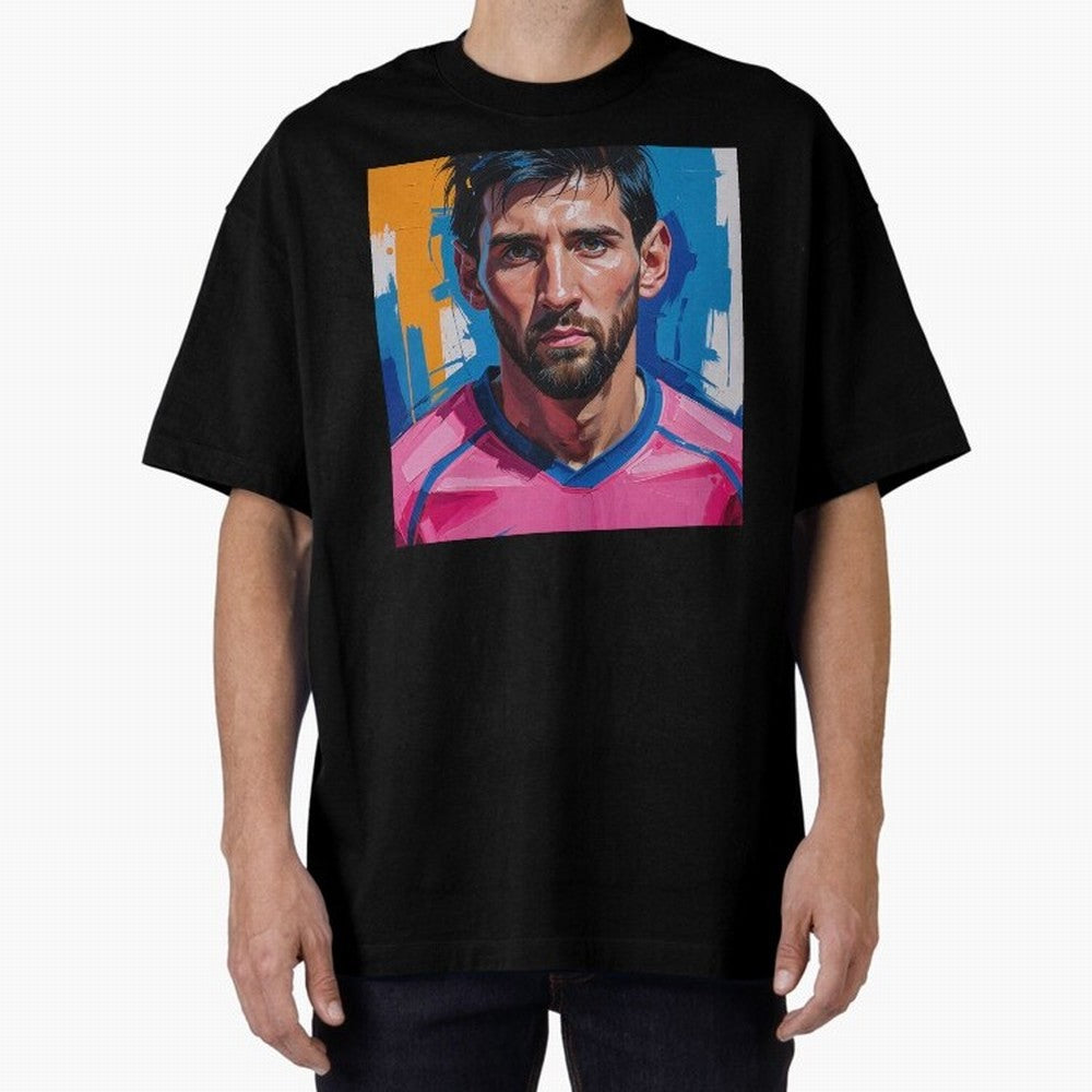 Vibrant Artistic Portrait of Lionel Messi (GOAT) - Digital painting (Version 3) Classic T-Shirt Feel the Trophy Chase of Match Day Hype around FIFA World Cup 2026, Mbappe and Neymar, Spain, Game Day Rituals, Football Legends, Country Pride and the