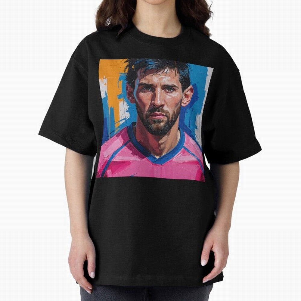 Vibrant Artistic Portrait of Lionel Messi (GOAT) - Digital painting (Version 3) Classic T-Shirt Feel the Trophy Chase of Match Day Hype around FIFA World Cup 2026, Mbappe and Neymar, Spain, Game Day Rituals, Football Legends, Country Pride and the