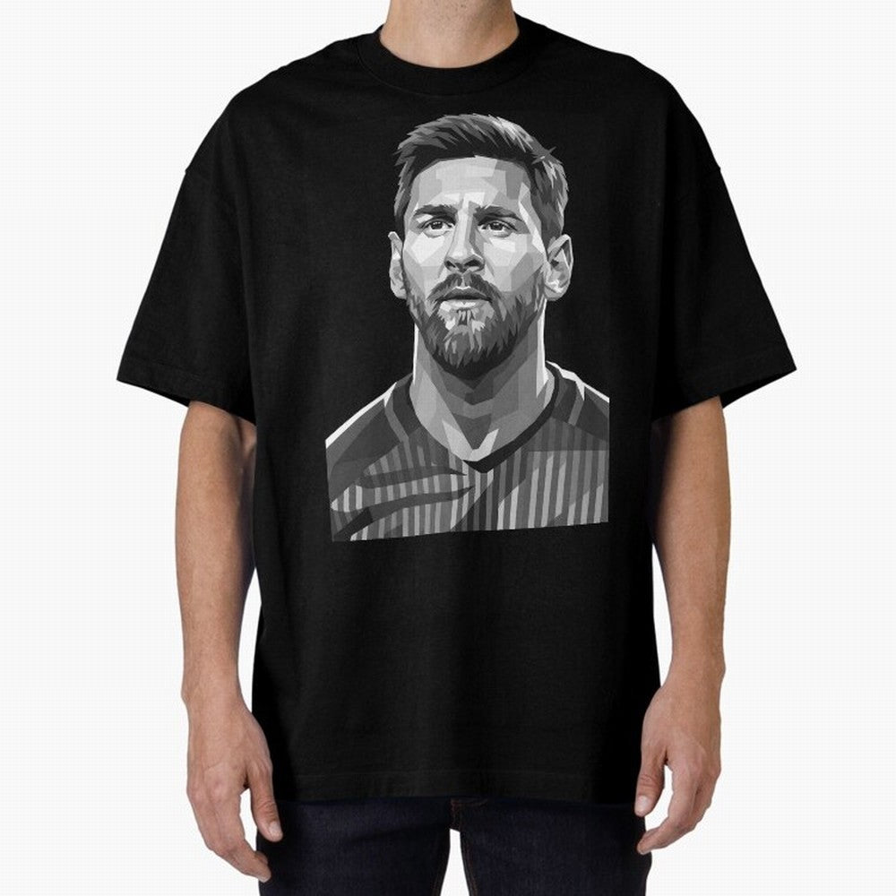 Messi grayscale Oversized T-Shirt Feel the Trophy Chase of Match Day Hype around FIFA World Cup 2026 Group Stage, Messi and Cristiano Ronaldo, Spain, Goal Celebration Energy, Supporter Heritage, Football Icons and Worldwide Tournament Joy; Ideal