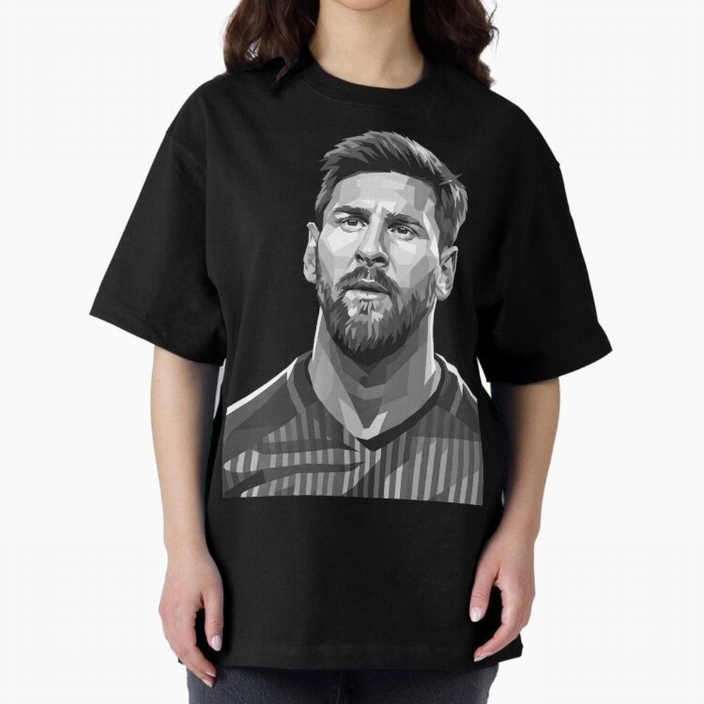 Messi grayscale Oversized T-Shirt Feel the Trophy Chase of Match Day Hype around FIFA World Cup 2026 Group Stage, Messi and Cristiano Ronaldo, Spain, Goal Celebration Energy, Supporter Heritage, Football Icons and Worldwide Tournament Joy; Ideal