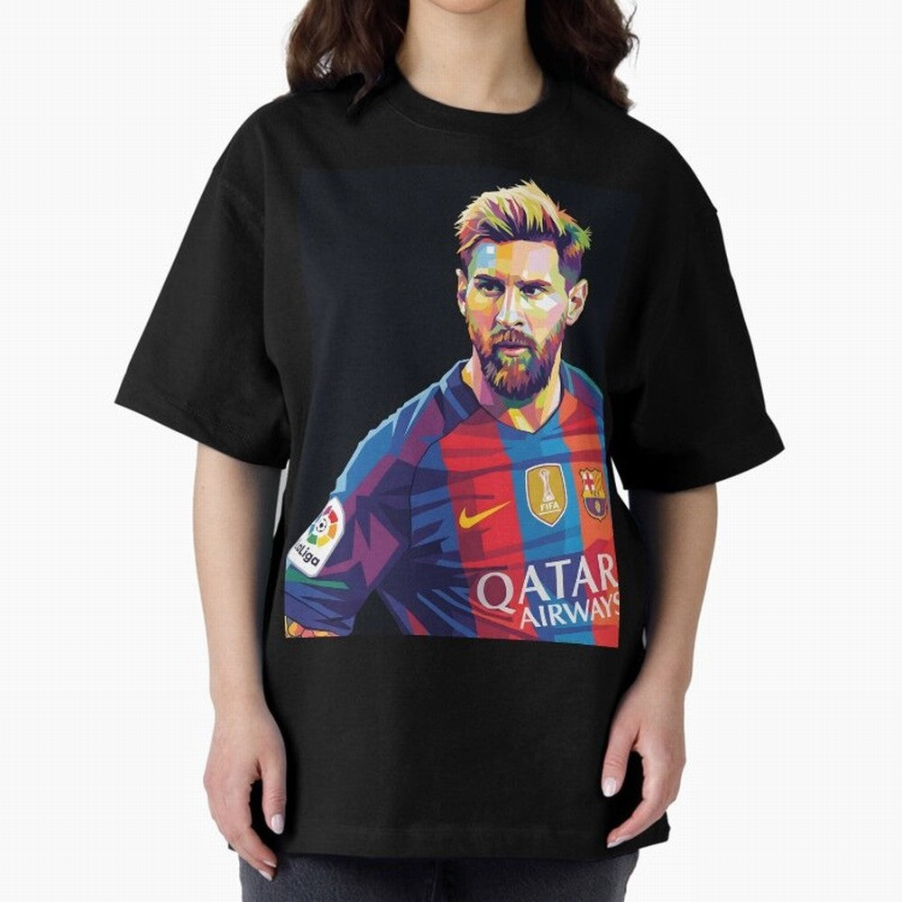 Messi Wpap Oversized T-Shirt Upgrade Match Day Hype around FIFA World Cup 2026, Mbappe and Neymar, Argentina, Retro Football Energy, Iconic Rivalries, Trophy Chase Drama and Stadium Atmosphere; Ideal for Football Dads, Football Moms, Friends,