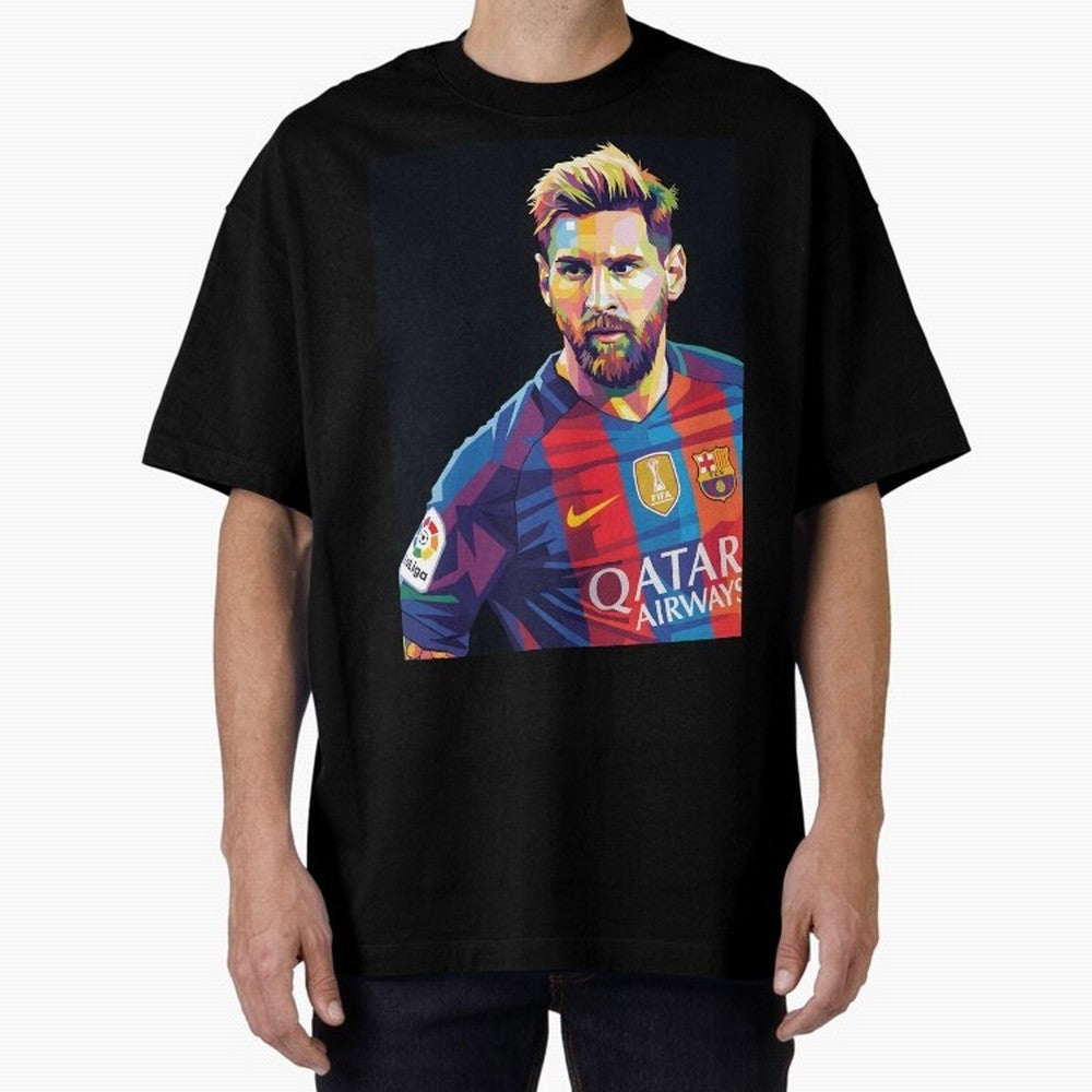 Messi Wpap Oversized T-Shirt Upgrade Match Day Hype around FIFA World Cup 2026, Mbappe and Neymar, Argentina, Retro Football Energy, Iconic Rivalries, Trophy Chase Drama and Stadium Atmosphere; Ideal for Football Dads, Football Moms, Friends,