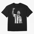 Messi grayscale Oversized T-Shirt Make Every Match About Global Football Passion for FIFA World Cup 2026 Group Stage, Highlighting Mbappe and Neymar, Argentina and Brazil, Goal Celebration Energy, Supporter Heritage, Football Icons and Worldwide