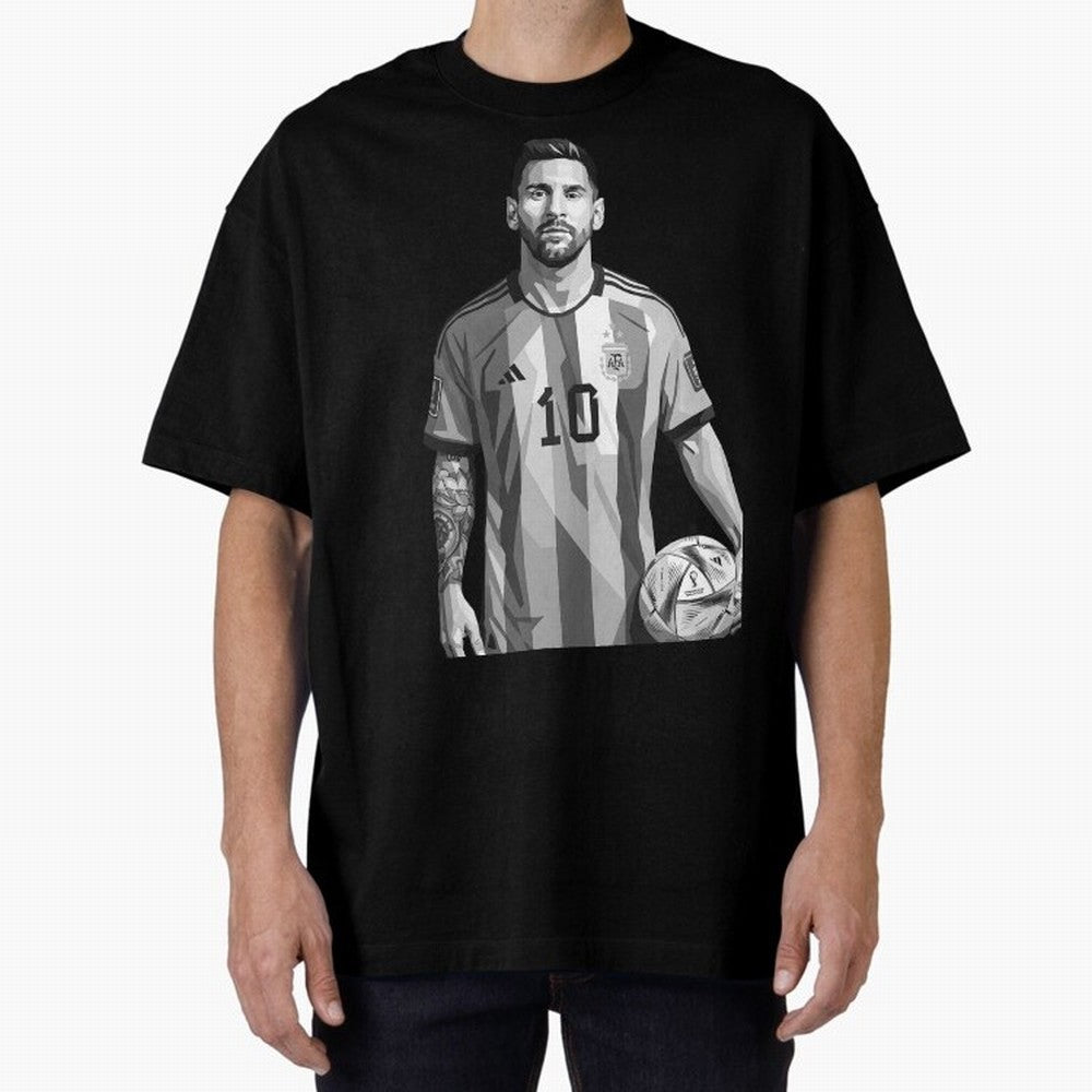Messi grayscale Classic T-Shirt Stand Out with Spirit from FIFA World Cup 2026 Group Stage for Fans of CR7 and Messi and Portugal, Spain and Germany, Bringing Retro Football Energy, Iconic Rivalries, Trophy Chase Drama and Stadium Atmosphere; Made
