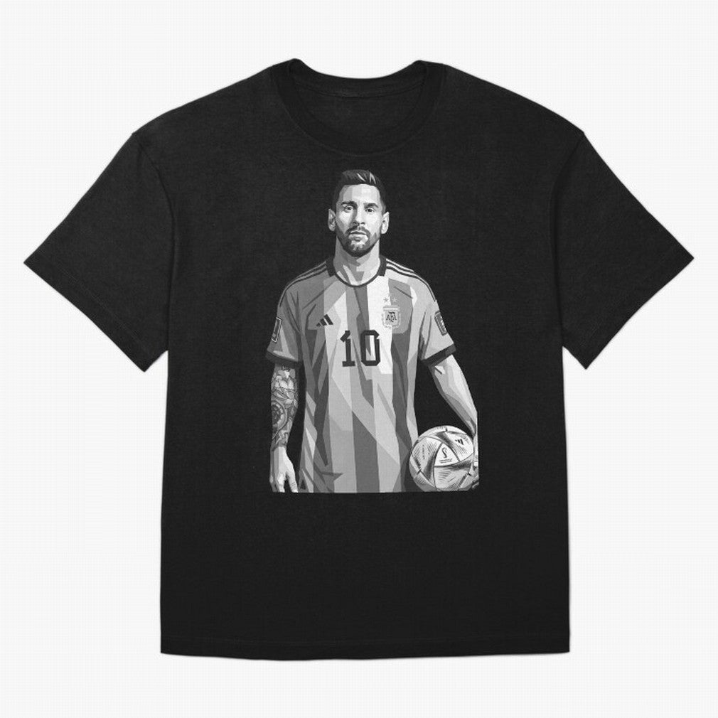 Messi grayscale Classic T-Shirt Stand Out with Spirit from FIFA World Cup 2026 Group Stage for Fans of CR7 and Messi and Portugal, Spain and Germany, Bringing Retro Football Energy, Iconic Rivalries, Trophy Chase Drama and Stadium Atmosphere; Made