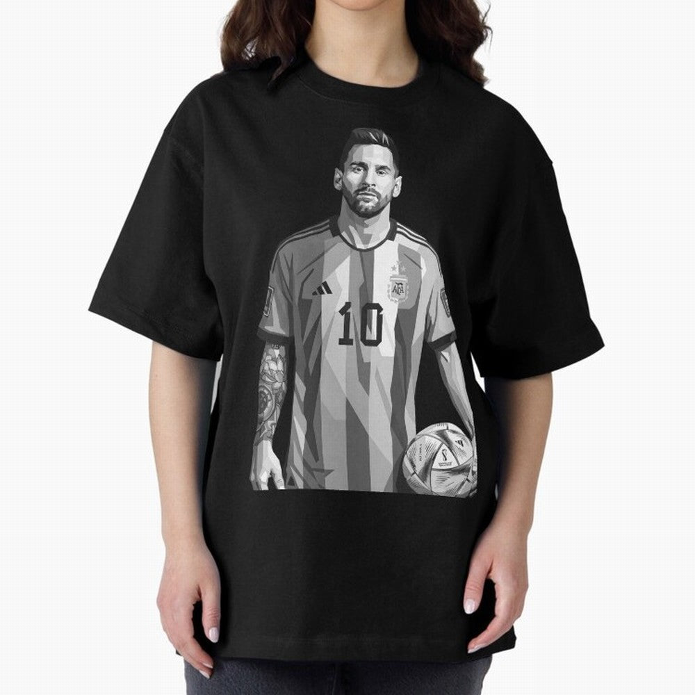 Messi grayscale Classic T-Shirt Stand Out with Spirit from FIFA World Cup 2026 Group Stage for Fans of CR7 and Messi and Portugal, Spain and Germany, Bringing Retro Football Energy, Iconic Rivalries, Trophy Chase Drama and Stadium Atmosphere; Made