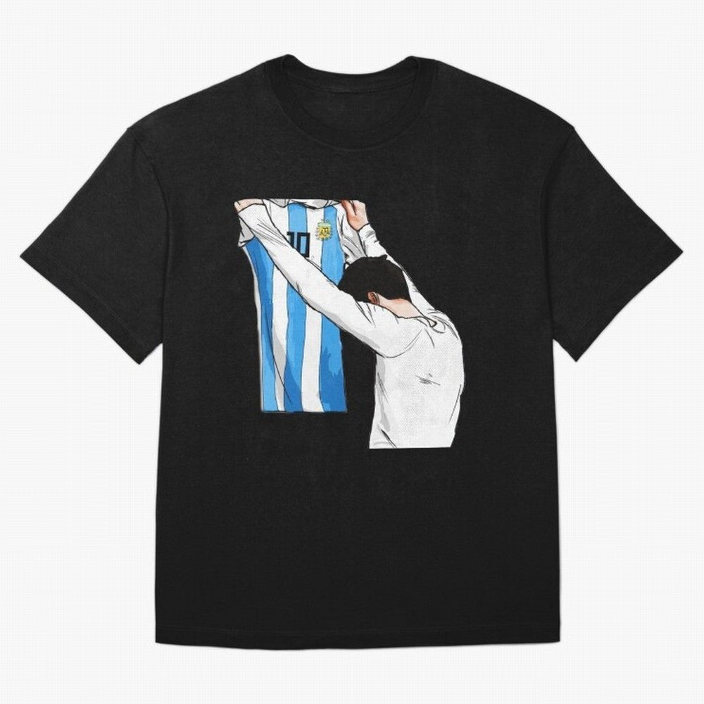 Lionel Messi holding his shirt, Argentina copa america| Perfect Gift For you and friends Classic T-Shirt Honor the FIFA World Cup 2026 Journey through Haaland and Mbappe Highlights, Brazil, Portugal and Argentina Pride, Vintage Soccer Flavor,
