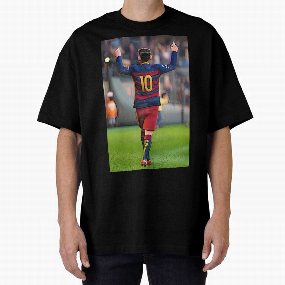 Lionel Messi (2) caricature Oversized T-Shirt Turn Up for the FIFA World Cup 2026 Group Stage Journey through CR7 and Messi Highlights, Netherlands Pride, Championship Spirit, Famous Goals, Roaring Crowds and International Football Unity; Ideal for