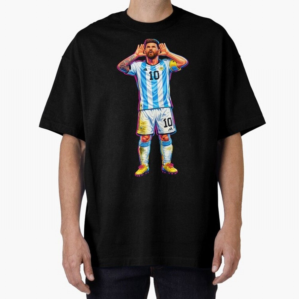Messi Celebration Classic T-Shirt Share the Excitement of FIFA World Cup 2026 with Messi, Neymar and Mbappe, Portugal, Spain and Germany Energy, Retro Football Energy, Iconic Rivalries, Trophy Chase Drama and Stadium Atmosphere; Perfect for Fans,