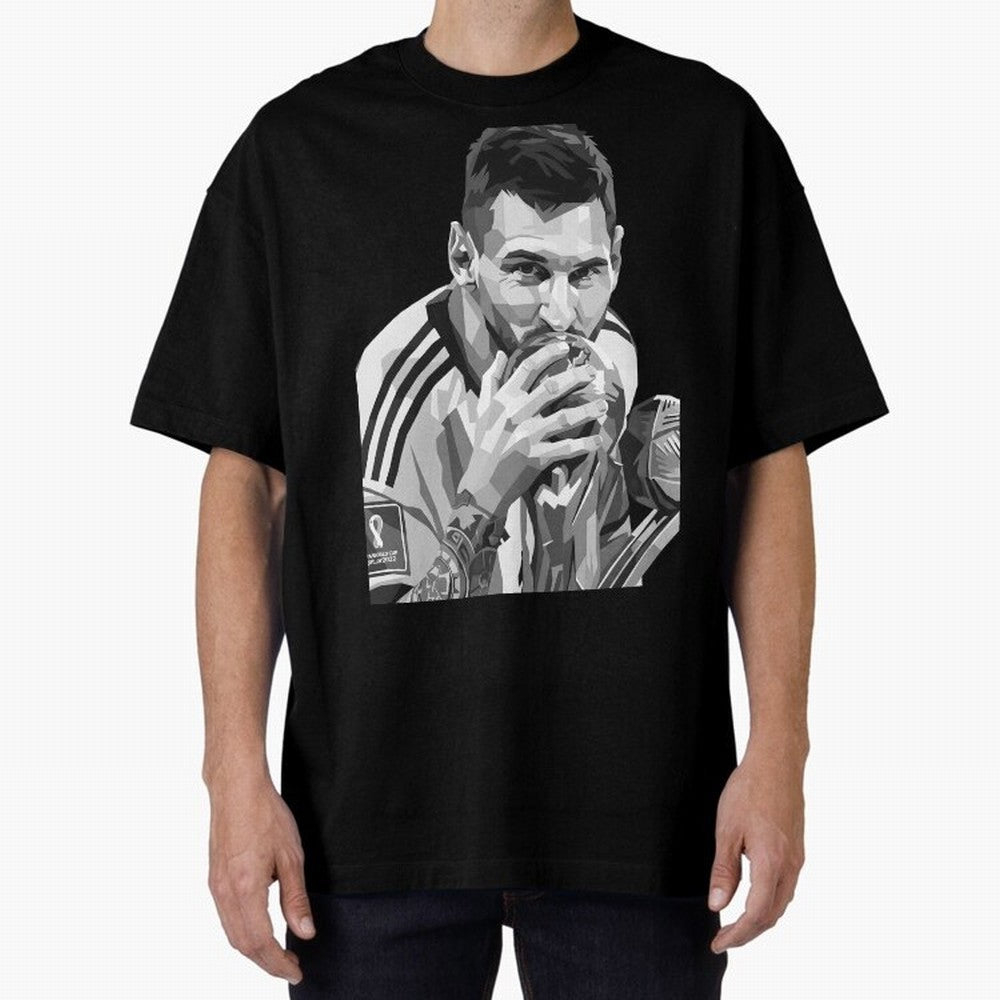 Messi grayscale Oversized T-Shirt Feel the Roar of FIFA World Cup 2026 Made for Messi, Netherlands Energy, Fan Favorite Moments, National Team Passion, Big Match Drama and Soccer History; Perfect for Supporters Who Want Bold Football Energy, Global
