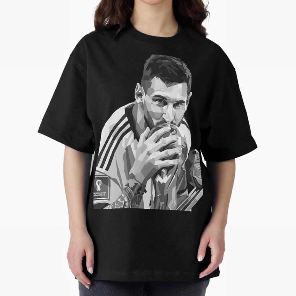 Messi grayscale Oversized T-Shirt Feel the Roar of FIFA World Cup 2026 Made for Messi, Netherlands Energy, Fan Favorite Moments, National Team Passion, Big Match Drama and Soccer History; Perfect for Supporters Who Want Bold Football Energy, Global