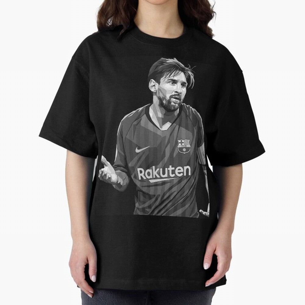 Messi grayscale Oversized T-Shirt Bring Champion Energy into FIFA World Cup 2026 USA Canada Mexico Highlighting Messi, CR7 and Mbappe, Argentina and Brazil Energy, Fan Favorite Moments, National Team Passion, Big Match Drama and Soccer History;