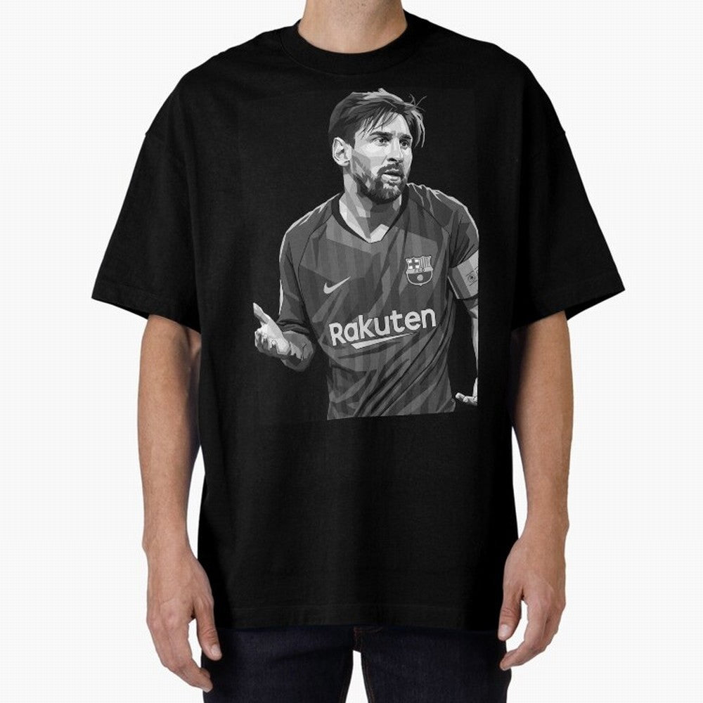 Messi grayscale Oversized T-Shirt Bring Champion Energy into FIFA World Cup 2026 USA Canada Mexico Highlighting Messi, CR7 and Mbappe, Argentina and Brazil Energy, Fan Favorite Moments, National Team Passion, Big Match Drama and Soccer History;