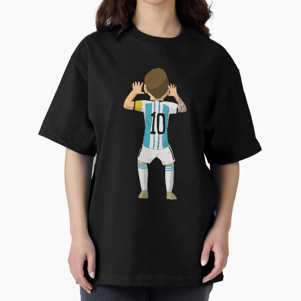 Cartoon Illustration Messi vs Netherlands World Cup Qatar 2022 Classic T-Shirt Relive the Noise and Pride of the FIFA World Cup 2026 USA Canada Mexico Journey through Neymar Highlights, Spain Pride, Stadium Chants, National Pride, Trophy Dreams and