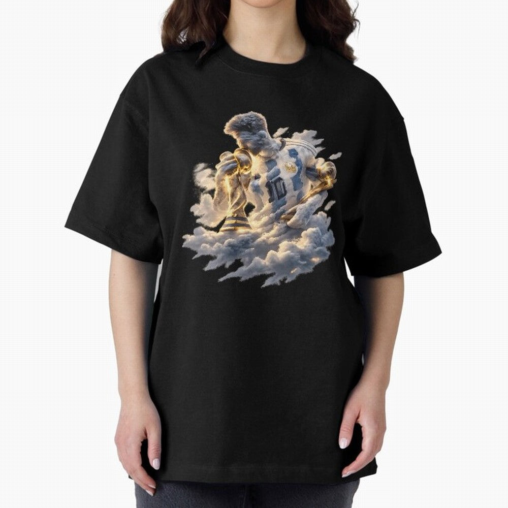 Lionel Messi ¨C Divine Number 10 Oversized T-Shirt Mark FIFA World Cup 2026 USA Canada Mexico for Fans of Neymar and England, France and Netherlands, Bringing Football Passion, Legendary Performances, Festival Vibes and Supporter Community; Made