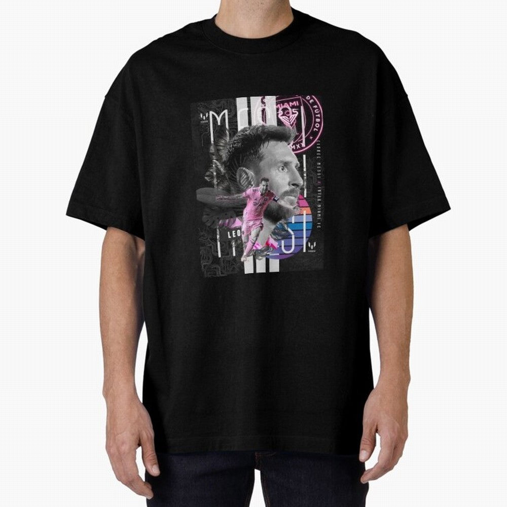 Inter Miami FC Messi Oversized T-Shirt Live for the Drama of Global Football Passion for FIFA World Cup 2026, Highlighting Neymar, Argentina and Brazil, Championship Spirit, Famous Goals, Roaring Crowds and International Football Unity; Created for