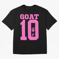 Miami Champions The Goat 10 Oversized T-Shirt Embrace FIFA World Cup 2026 Group Stage Spirit, Highlighting France and Portugal, Messi, CR7 and Mbappe, Sports Nostalgia, International Competition, Famous Players and Unforgettable Victories; Made for