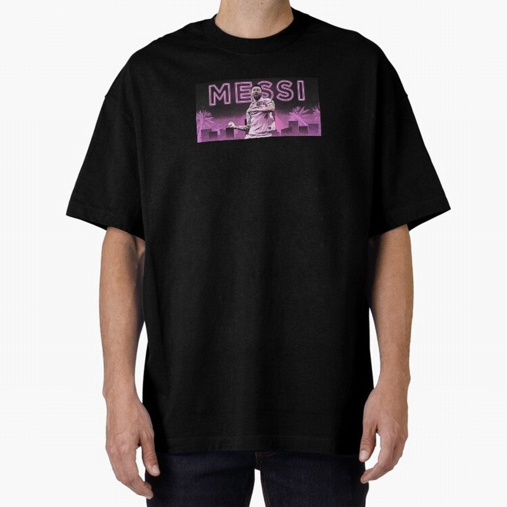 Miami Messi Oversized T-Shirt Celebrate Unforgettable Nights in FIFA World Cup 2026 Group Stage for Fans of Cristiano Ronaldo and France and Portugal, Bringing Stadium Memories, Football Loyalty, International Chants and Championship Tradition;
