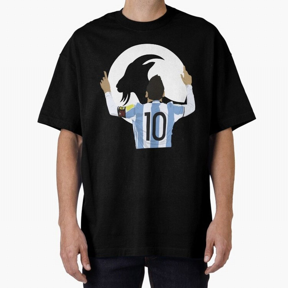 Lionel Messi Goat Oversized T-Shirt Live the Energy of Global Football Passion for FIFA World Cup 2026 USA Canada Mexico, Filled with Mbappe and Neymar, Spain, Tournament Hype, Historic Matchups, Family Viewing Parties and Global Sports Pride; Made