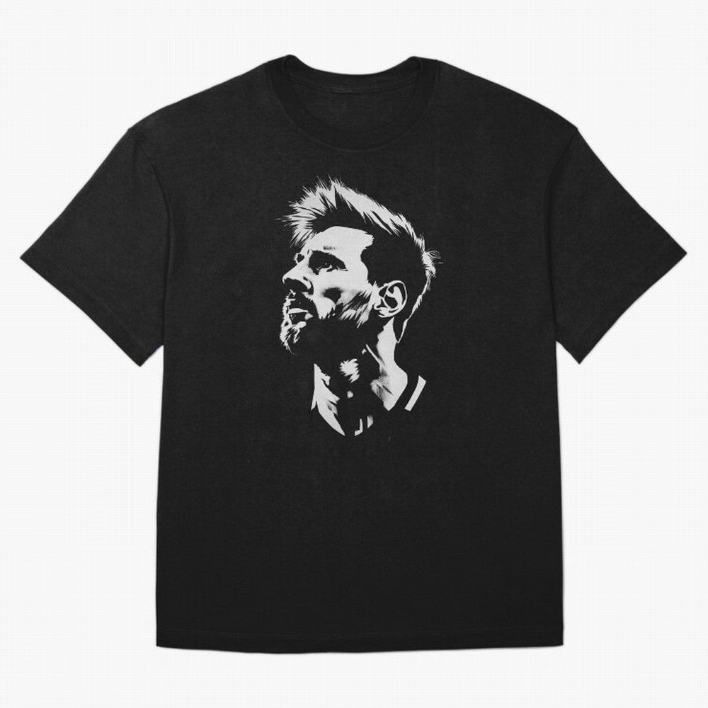 Messi Stencil Graphic poster design Classic T-Shirt Celebrate Unforgettable Nights in FIFA World Cup 2026 for Fans of Mbappe and Neymar and Spain and Netherlands, Bringing Championship Spirit, Famous Goals, Roaring Crowds and International Football