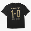 M10 And Cr7 1-0 World Cup Football Classic T-Shirt Carry the FIFA World Cup 2026 Group Stage Journey through Mbappe and Neymar Highlights, France Pride, Champion Mindset, Group Stage Buzz, Knockout Tension and Passionate Fan Culture; Perfect for
