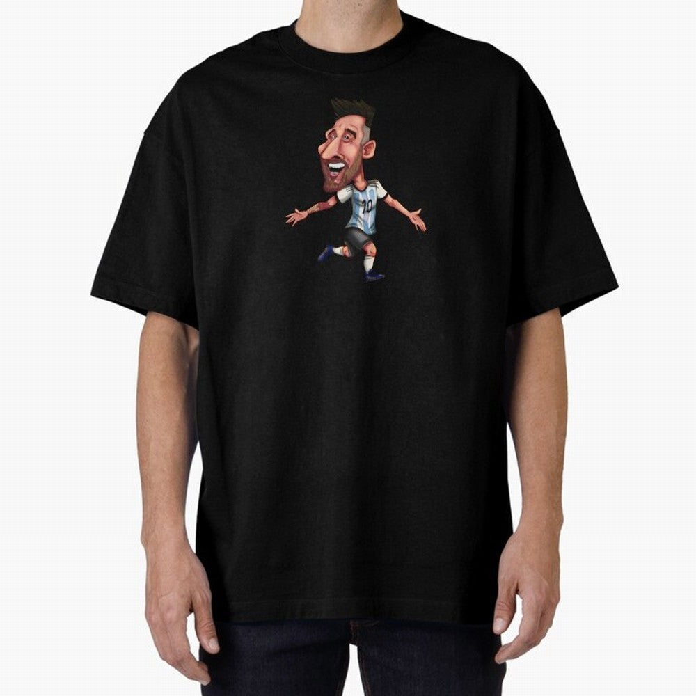 Lionel Messi Sticker Oversized T-Shirt Make Your Look Match the FIFA World Cup 2026 Journey through CR7 and Messi Highlights, England Pride, Football Festival Excitement, Trophy Ambitions, Country Rivalries and Star Player Buzz; Ideal for