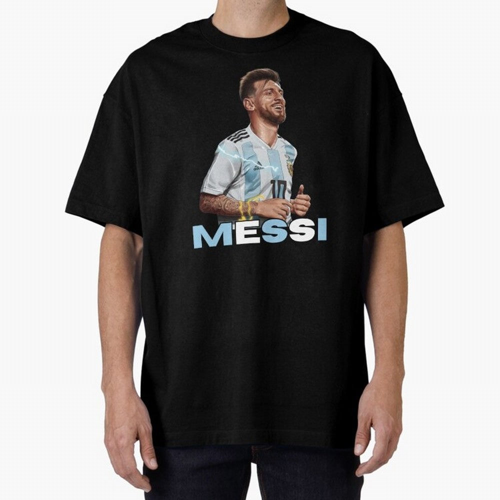 Lionel Messi Oversized T-Shirt Support FIFA World Cup 2026 USA Canada Mexico Spirit, Featuring Brazil, CR7 and Messi, Global Supporter Spirit, Legendary Goals, National Colors and Tournament Celebration; Created for Match Day Parties, Soccer Gifts,