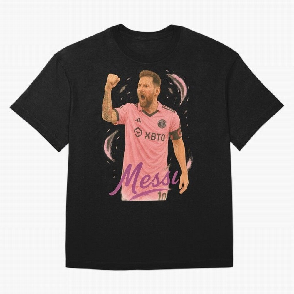 Argentina World Champs Messi Number Oversized T-Shirt Show Match Day Excitement for FIFA World Cup 2026 Connected to Neymar, Argentina Energy, Global Supporter Spirit, Legendary Goals, National Colors and Tournament Celebration; Made for Die Hard