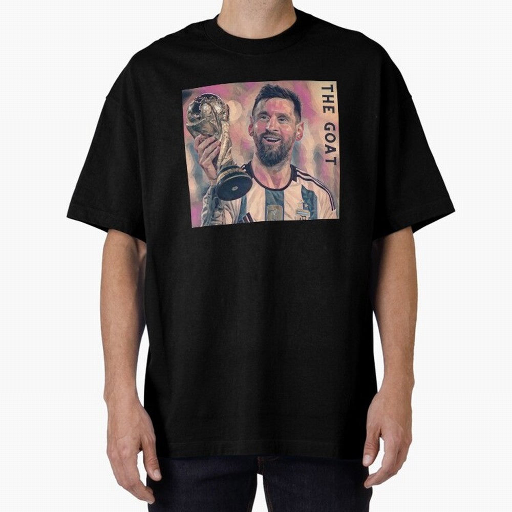 Messi T-Shirt Oversized T-Shirt Celebrate Soccer Greatness during FIFA World Cup 2026 Celebrating Haaland and Mbappe, Brazil Energy, Vintage Soccer Flavor, Modern Football Stars, National Flags and Final Night Emotion; Ideal for Fans Who Follow