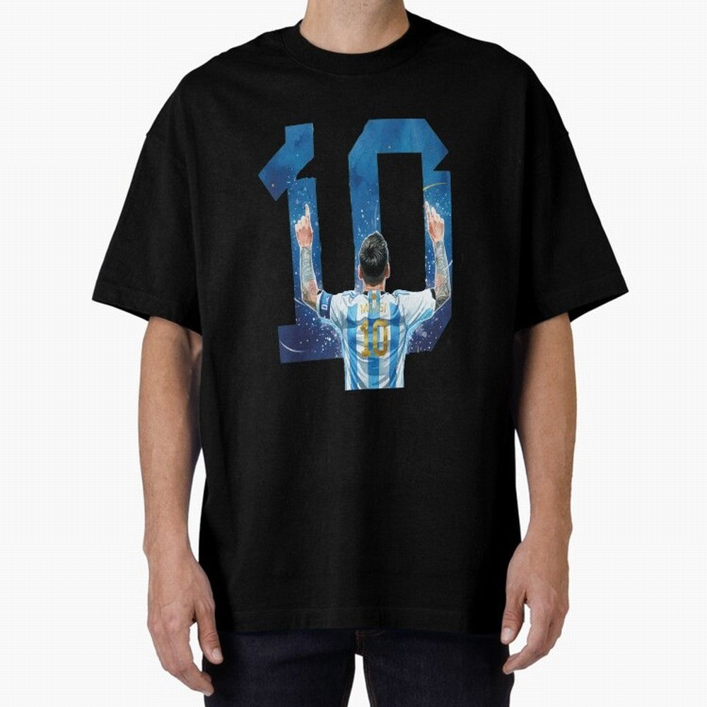 Messi 10 Argentina Oversized T-Shirt Support FIFA World Cup 2026 USA Canada Mexico Filled with Cristiano Ronaldo, Haaland and CR7, Spain and Netherlands Energy, Soccer Culture, Superstar Moments, National Team Dreams and Competitive Fire; Great for