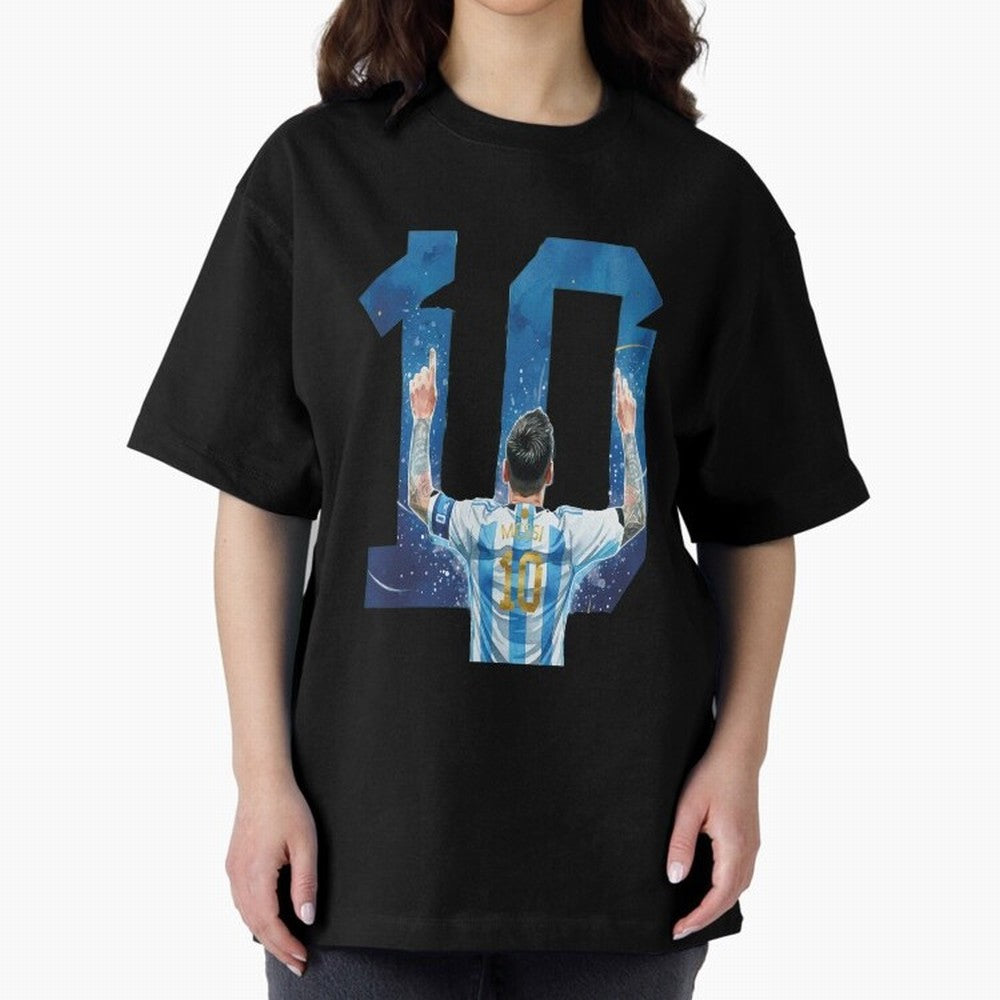 Messi 10 Argentina Oversized T-Shirt Support FIFA World Cup 2026 USA Canada Mexico Filled with Cristiano Ronaldo, Haaland and CR7, Spain and Netherlands Energy, Soccer Culture, Superstar Moments, National Team Dreams and Competitive Fire; Great for