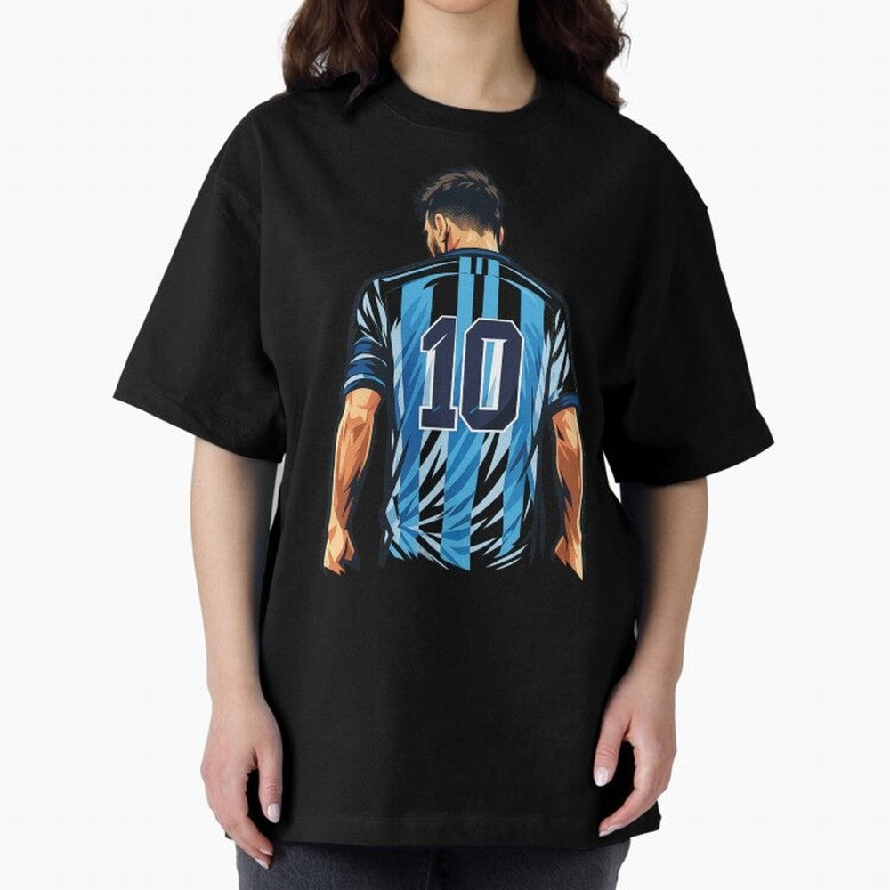 Messi 10 legend Oversized T-Shirt Carry the Dream of the FIFA World Cup 2026 USA Canada Mexico Journey through Haaland Highlights, England Pride, Vintage Soccer Flavor, Modern Football Stars, National Flags and Final Night Emotion; Made for