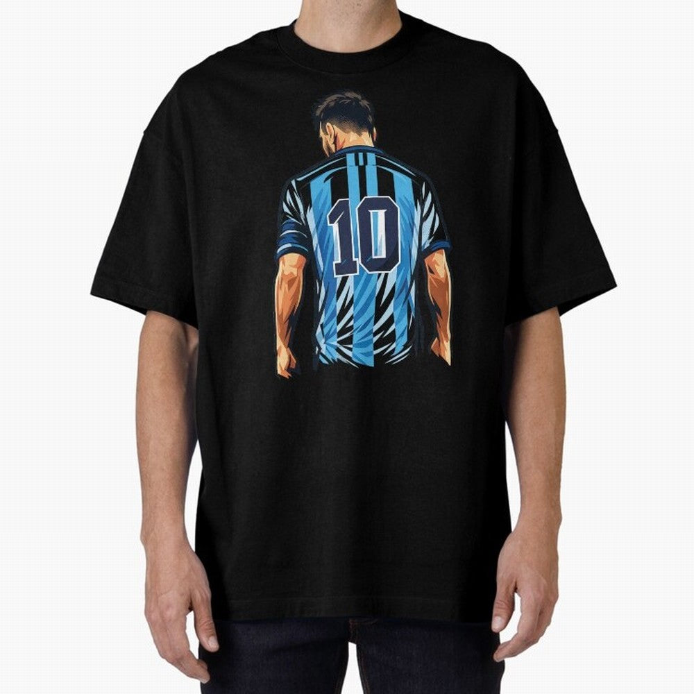 Messi 10 legend Oversized T-Shirt Carry the Dream of the FIFA World Cup 2026 USA Canada Mexico Journey through Haaland Highlights, England Pride, Vintage Soccer Flavor, Modern Football Stars, National Flags and Final Night Emotion; Made for