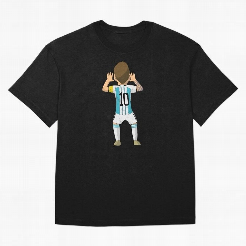 Cartoon Illustration Messi vs Netherlands World Cup Qatar 2022 Oversized T-Shirt Celebrate Global Passion for FIFA World Cup 2026 USA Canada Mexico Highlighting Haaland, England and Germany Energy, Soccer Culture, Superstar Moments, National Team