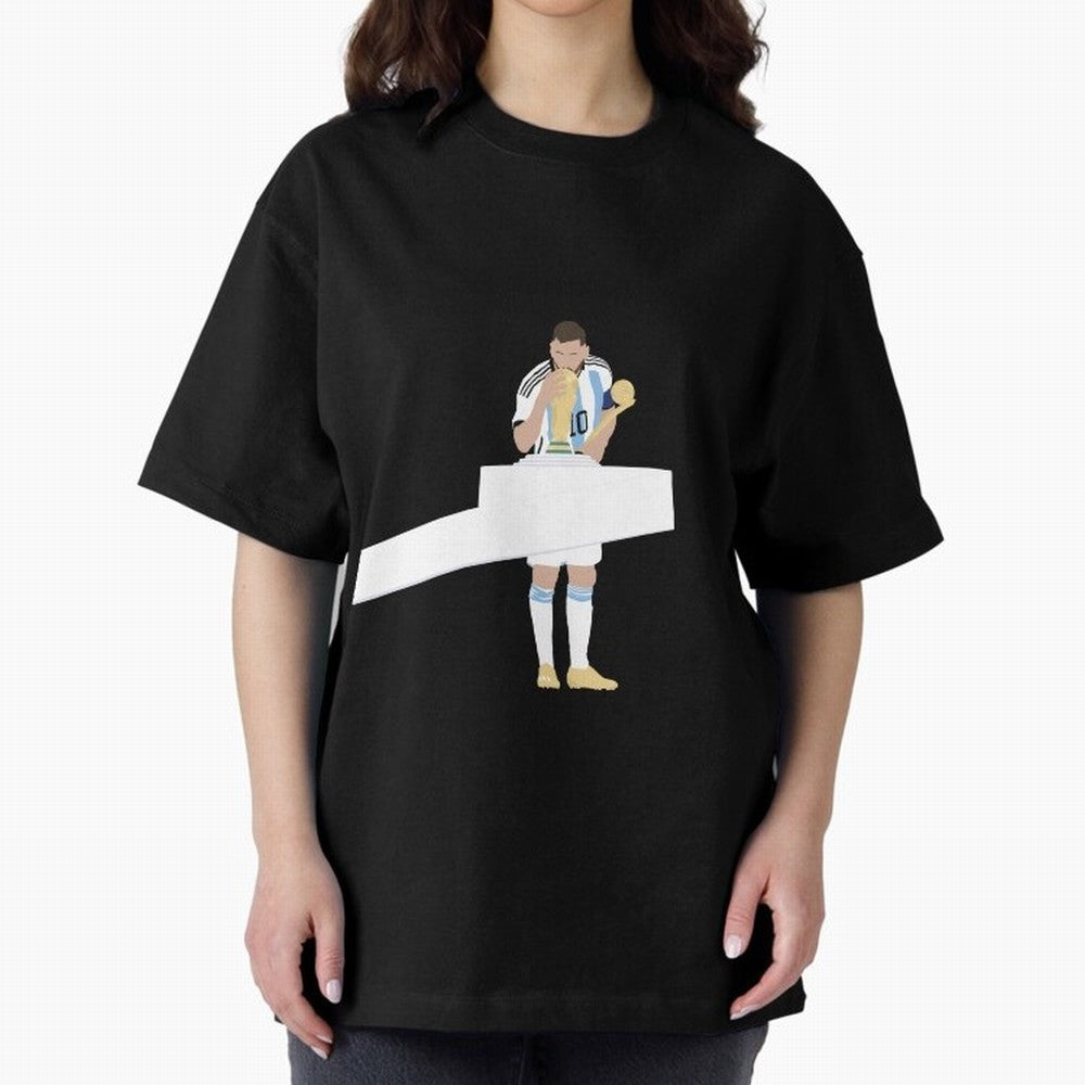 Messi minimalist design Oversized T-Shirt Honor Football Greatness during the FIFA World Cup 2026 Journey through Cristiano Ronaldo, Haaland and CR7 Highlights, Portugal, Spain and Germany Pride, Sports Nostalgia, International Competition, Famous